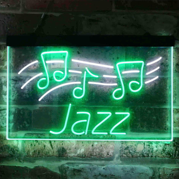 ADVPRO Jazz Live Music Dual Color LED Neon Sign st6-i3824 - White & Green