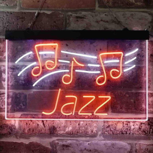 ADVPRO Jazz Live Music Dual Color LED Neon Sign st6-i3824 - White & Orange