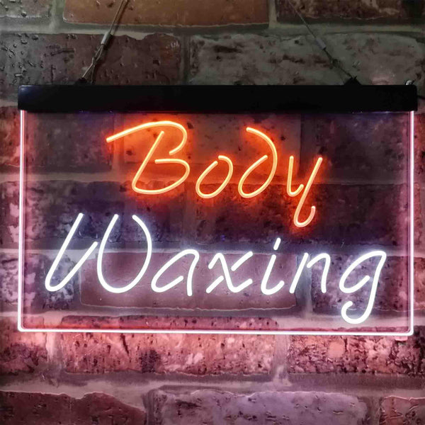 ADVPRO Body Waxing Beauty Salon Dual Color LED Neon Sign st6-i3825 - White & Orange