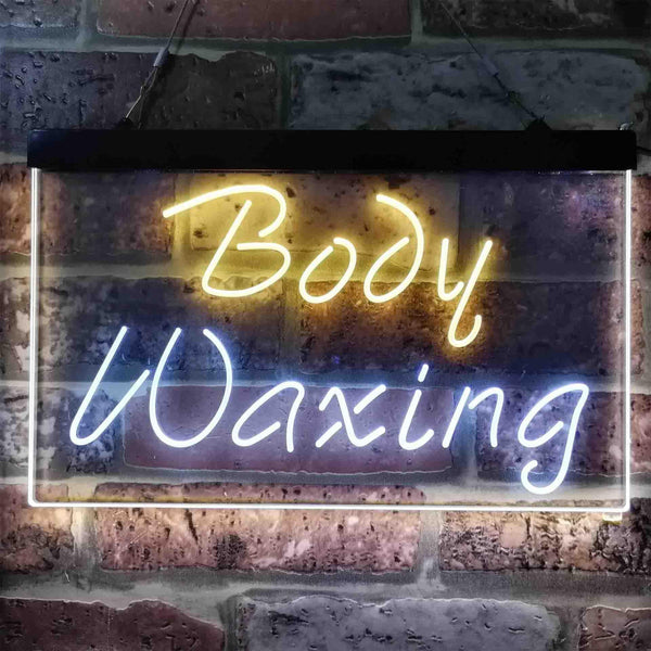 ADVPRO Body Waxing Beauty Salon Dual Color LED Neon Sign st6-i3825 - White & Yellow