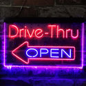 ADVPRO Drive Thru Open Arrow Left Dual Color LED Neon Sign st6-i3827 - Blue & Red