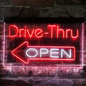 ADVPRO Drive Thru Open Arrow Left Dual Color LED Neon Sign st6-i3827 - White & Red