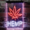 ADVPRO Hemp Leaf  Dual Color LED Neon Sign st6-i3828 - White & Orange