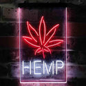 ADVPRO Hemp Leaf  Dual Color LED Neon Sign st6-i3828 - White & Red