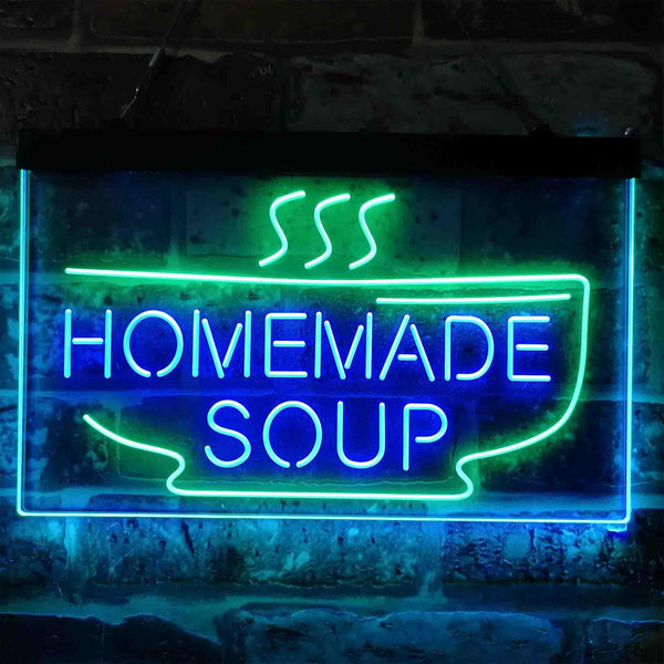 ADVPRO Home Made Soup Restaurant Dual Color LED Neon Sign st6-i3829 - Green & Blue