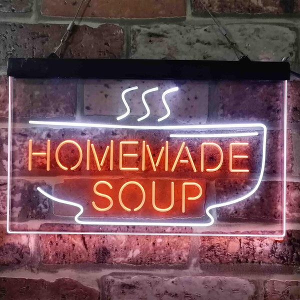 ADVPRO Home Made Soup Restaurant Dual Color LED Neon Sign st6-i3829 - White & Orange