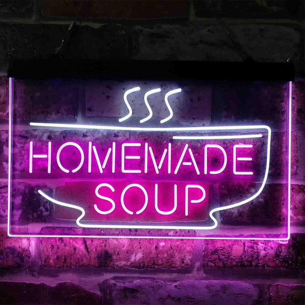 ADVPRO Home Made Soup Restaurant Dual Color LED Neon Sign st6-i3829 - White & Purple