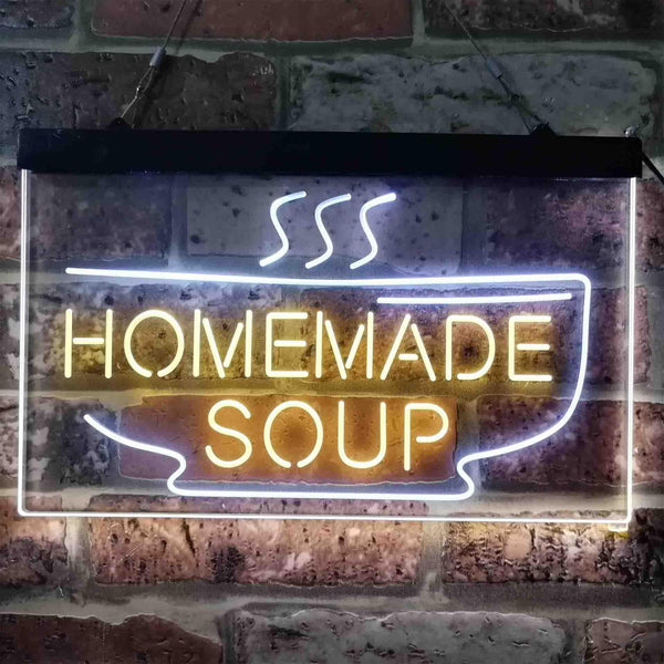 ADVPRO Home Made Soup Restaurant Dual Color LED Neon Sign st6-i3829 - White & Yellow