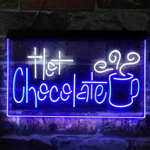 ADVPRO Hot Chocolate Drink Dual Color LED Neon Sign st6-i3831 - White & Blue