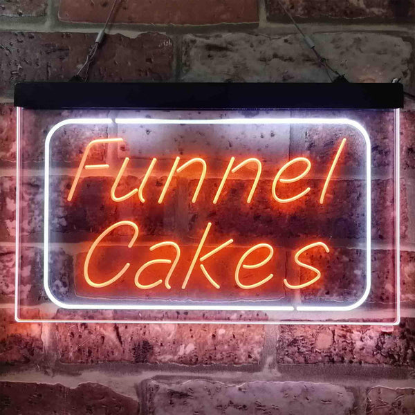 ADVPRO Funnel Cake Dual Color LED Neon Sign st6-i3832 - White & Orange