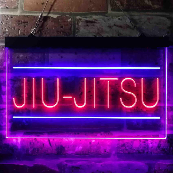 ADVPRO Jiu-Jitsu Brazilian Sport Dual Color LED Neon Sign st6-i3836 - Blue & Red
