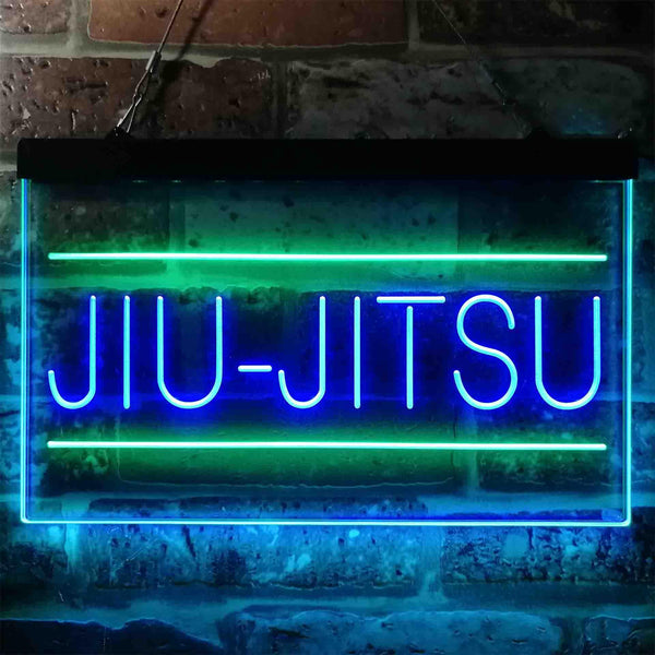 ADVPRO Jiu-Jitsu Brazilian Sport Dual Color LED Neon Sign st6-i3836 - Green & Blue