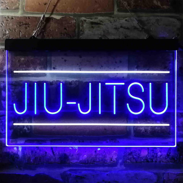 ADVPRO Jiu-Jitsu Brazilian Sport Dual Color LED Neon Sign st6-i3836 - White & Blue