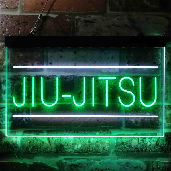 ADVPRO Jiu-Jitsu Brazilian Sport Dual Color LED Neon Sign st6-i3836 - White & Green