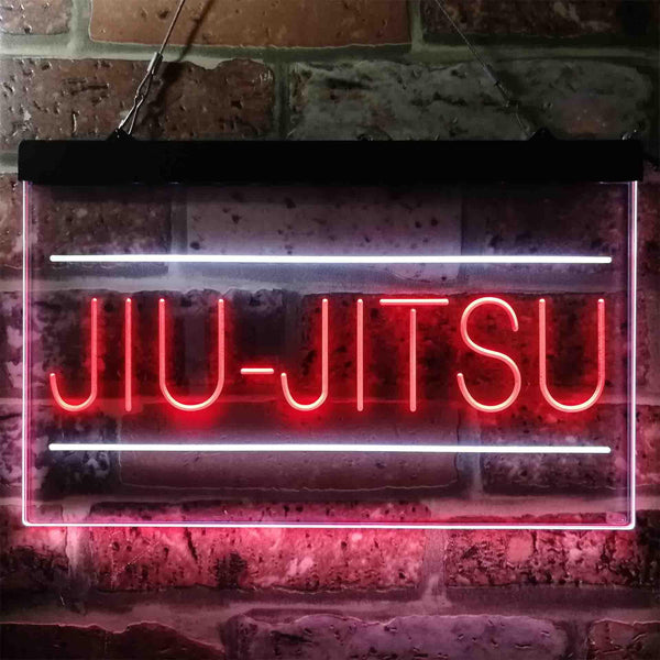 ADVPRO Jiu-Jitsu Brazilian Sport Dual Color LED Neon Sign st6-i3836 - White & Red
