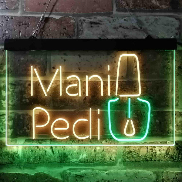 ADVPRO Mani Pedi Shop Dual Color LED Neon Sign st6-i3837 - Green & Yellow