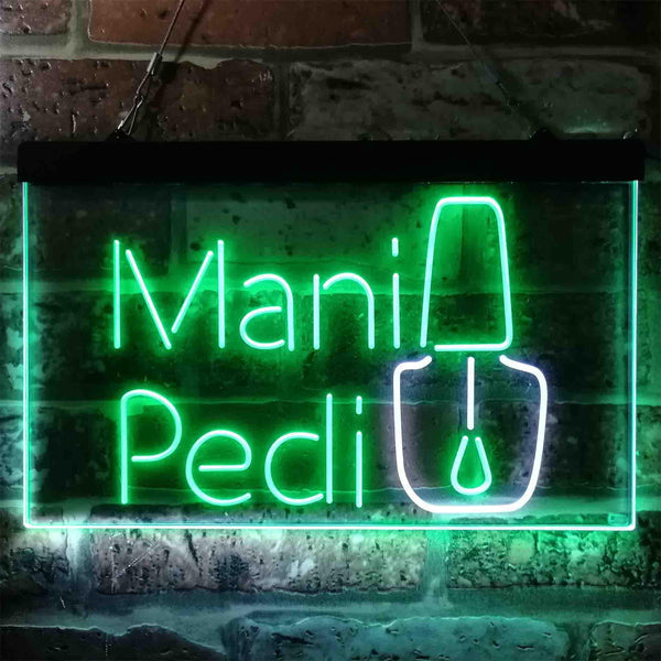 ADVPRO Mani Pedi Shop Dual Color LED Neon Sign st6-i3837 - White & Green