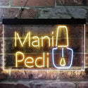 ADVPRO Mani Pedi Shop Dual Color LED Neon Sign st6-i3837 - White & Yellow