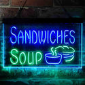 ADVPRO Sandwiches Soup Cafe Dual Color LED Neon Sign st6-i3838 - Green & Blue