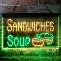 ADVPRO Sandwiches Soup Cafe Dual Color LED Neon Sign st6-i3838 - Green & Yellow