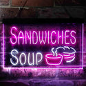 ADVPRO Sandwiches Soup Cafe Dual Color LED Neon Sign st6-i3838 - White & Purple