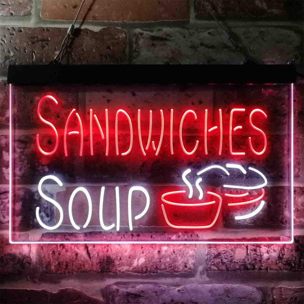 ADVPRO Sandwiches Soup Cafe Dual Color LED Neon Sign st6-i3838 - White & Red
