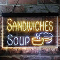 ADVPRO Sandwiches Soup Cafe Dual Color LED Neon Sign st6-i3838 - White & Yellow