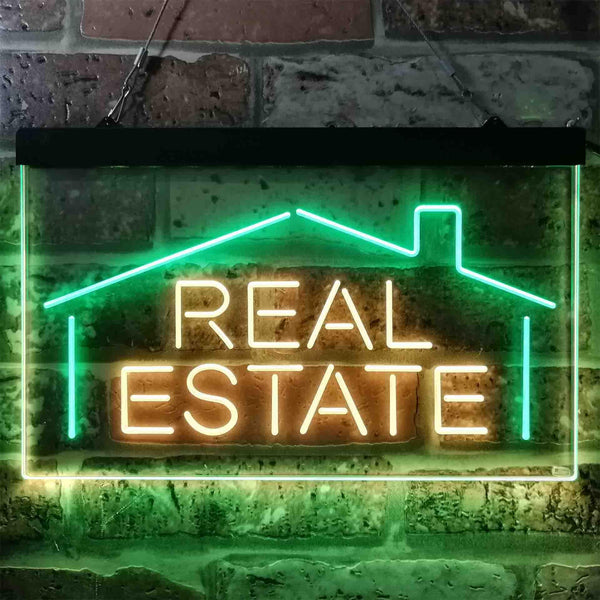 ADVPRO Real Estate Agent Dual Color LED Neon Sign st6-i3839 - Green & Yellow