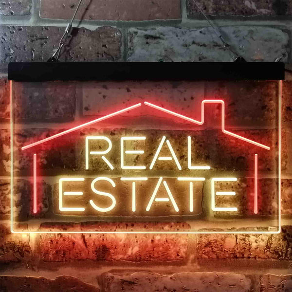 ADVPRO Real Estate Agent Dual Color LED Neon Sign st6-i3839 - Red & Yellow