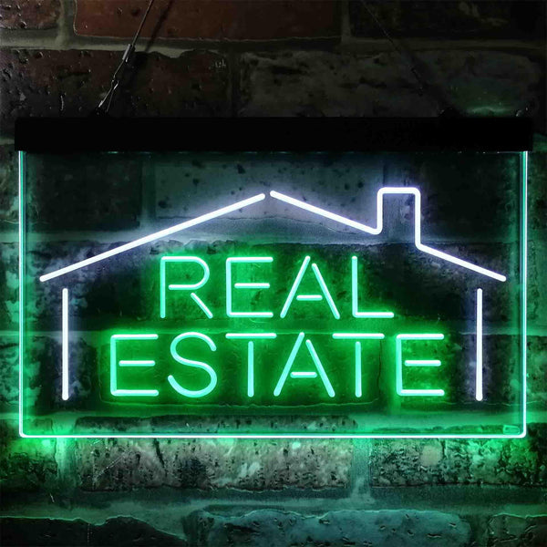 ADVPRO Real Estate Agent Dual Color LED Neon Sign st6-i3839 - White & Green