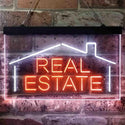 ADVPRO Real Estate Agent Dual Color LED Neon Sign st6-i3839 - White & Orange