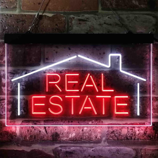 ADVPRO Real Estate Agent Dual Color LED Neon Sign st6-i3839 - White & Red