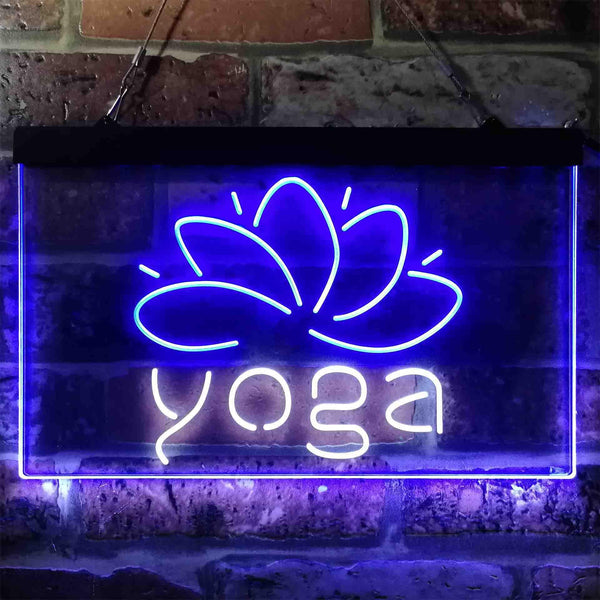 ADVPRO Yoga Center Sport Dual Color LED Neon Sign st6-i3840 - White & Blue
