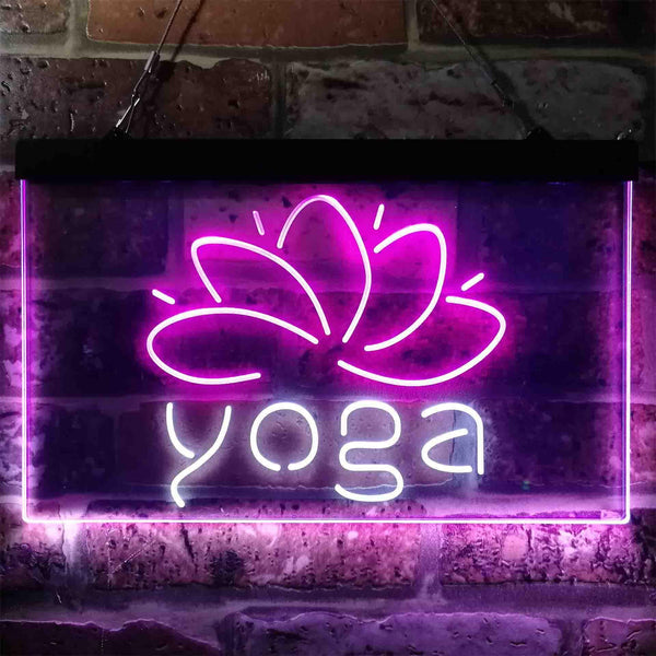 ADVPRO Yoga Center Sport Dual Color LED Neon Sign st6-i3840 - White & Purple