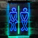 ADVPRO Funny Toilet Washroom Men Women WC Dual Color LED Neon Sign st6-i3841 - Green & Blue