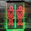 ADVPRO Funny Toilet Washroom Men Women WC Dual Color LED Neon Sign st6-i3841 - Green & Red