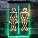 ADVPRO Funny Toilet Washroom Men Women WC Dual Color LED Neon Sign st6-i3841 - Green & Yellow