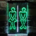 ADVPRO Funny Toilet Washroom Men Women WC Dual Color LED Neon Sign st6-i3841 - White & Green