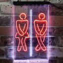 ADVPRO Funny Toilet Washroom Men Women WC Dual Color LED Neon Sign st6-i3841 - White & Purple