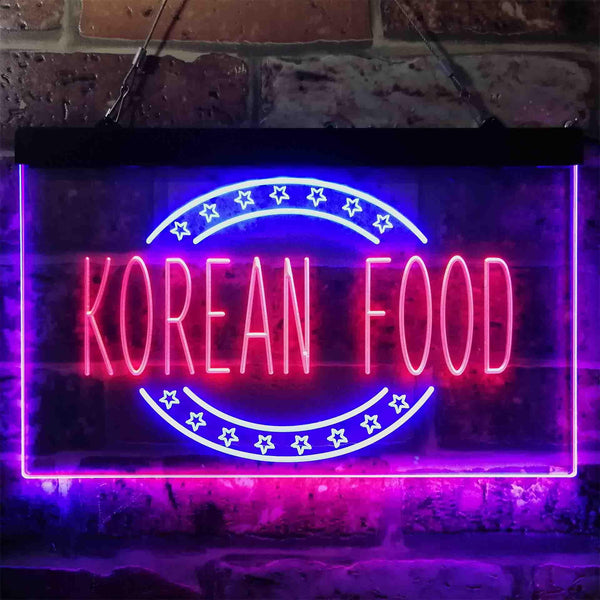 ADVPRO Korean Food Restaurant Dual Color LED Neon Sign st6-i3842 - Blue & Red