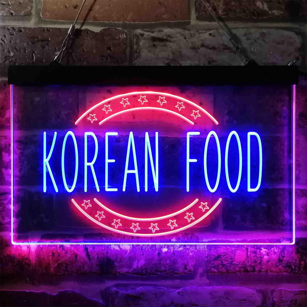 ADVPRO Korean Food Restaurant Dual Color LED Neon Sign st6-i3842 - Red & Blue