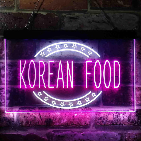 ADVPRO Korean Food Restaurant Dual Color LED Neon Sign st6-i3842 - White & Purple
