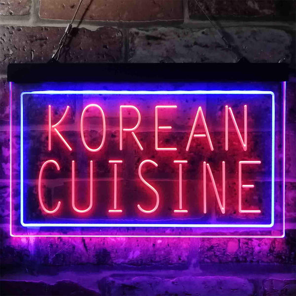 ADVPRO Korean Cuisine Restaurant Dual Color LED Neon Sign st6-i3843 - Blue & Red