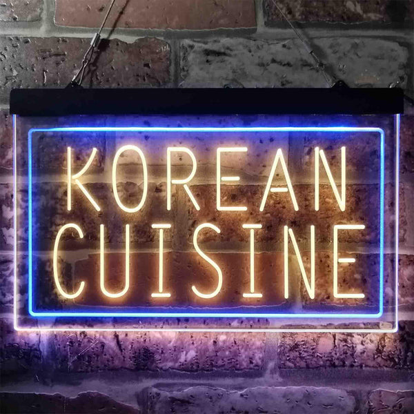 ADVPRO Korean Cuisine Restaurant Dual Color LED Neon Sign st6-i3843 - Blue & Yellow