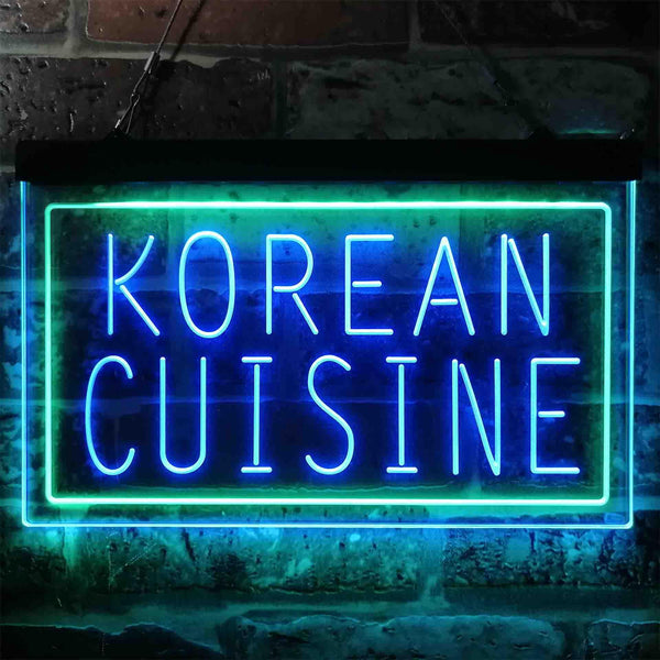 ADVPRO Korean Cuisine Restaurant Dual Color LED Neon Sign st6-i3843 - Green & Blue