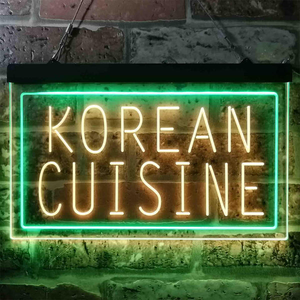 ADVPRO Korean Cuisine Restaurant Dual Color LED Neon Sign st6-i3843 - Green & Yellow