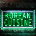 ADVPRO Korean Cuisine Restaurant Dual Color LED Neon Sign st6-i3843 - White & Green