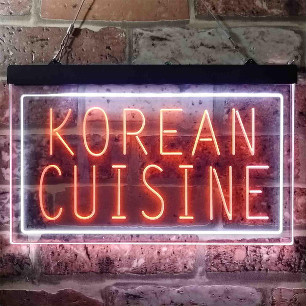 ADVPRO Korean Cuisine Restaurant Dual Color LED Neon Sign st6-i3843 - White & Orange