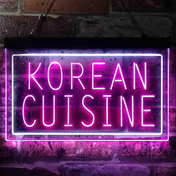 ADVPRO Korean Cuisine Restaurant Dual Color LED Neon Sign st6-i3843 - White & Purple