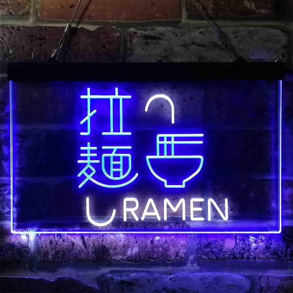 ADVPRO Chinese Ramen Shop Restaurant Dual Color LED Neon Sign st6-i3844 - White & Blue